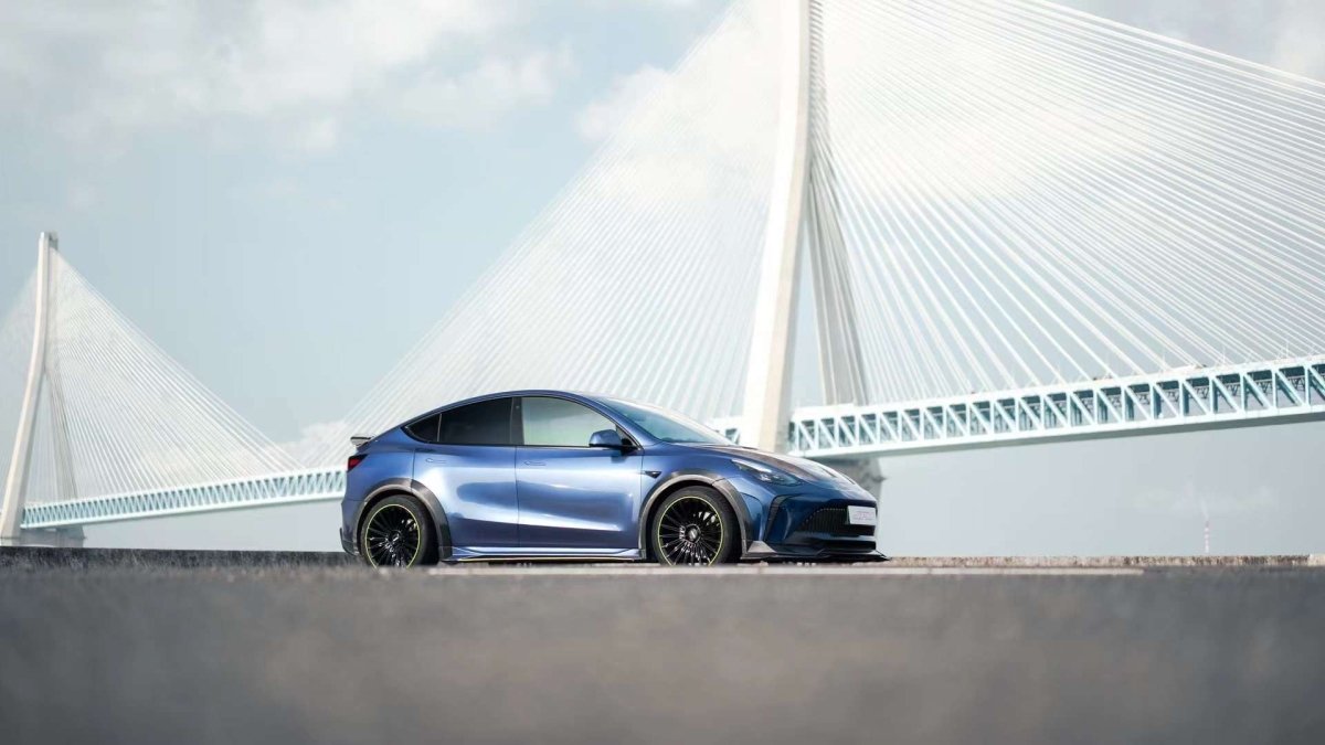 Tesla Model Y Performance AWD Long Range RWD Standard 2020 2021 2023 2024 with Aftermarket Parts - "STARSHIP" Rear Spoiler Wing Carbon Fiber / FRP from Robot Craftsman Tesla Model Y Performance AWD Long Range RWD Standard 2020 2021 2023 2024 with Aftermarket Parts - "STARSHIP" Rear Spoiler Wing Carbon Fiber / FRP from Robot Craftsman