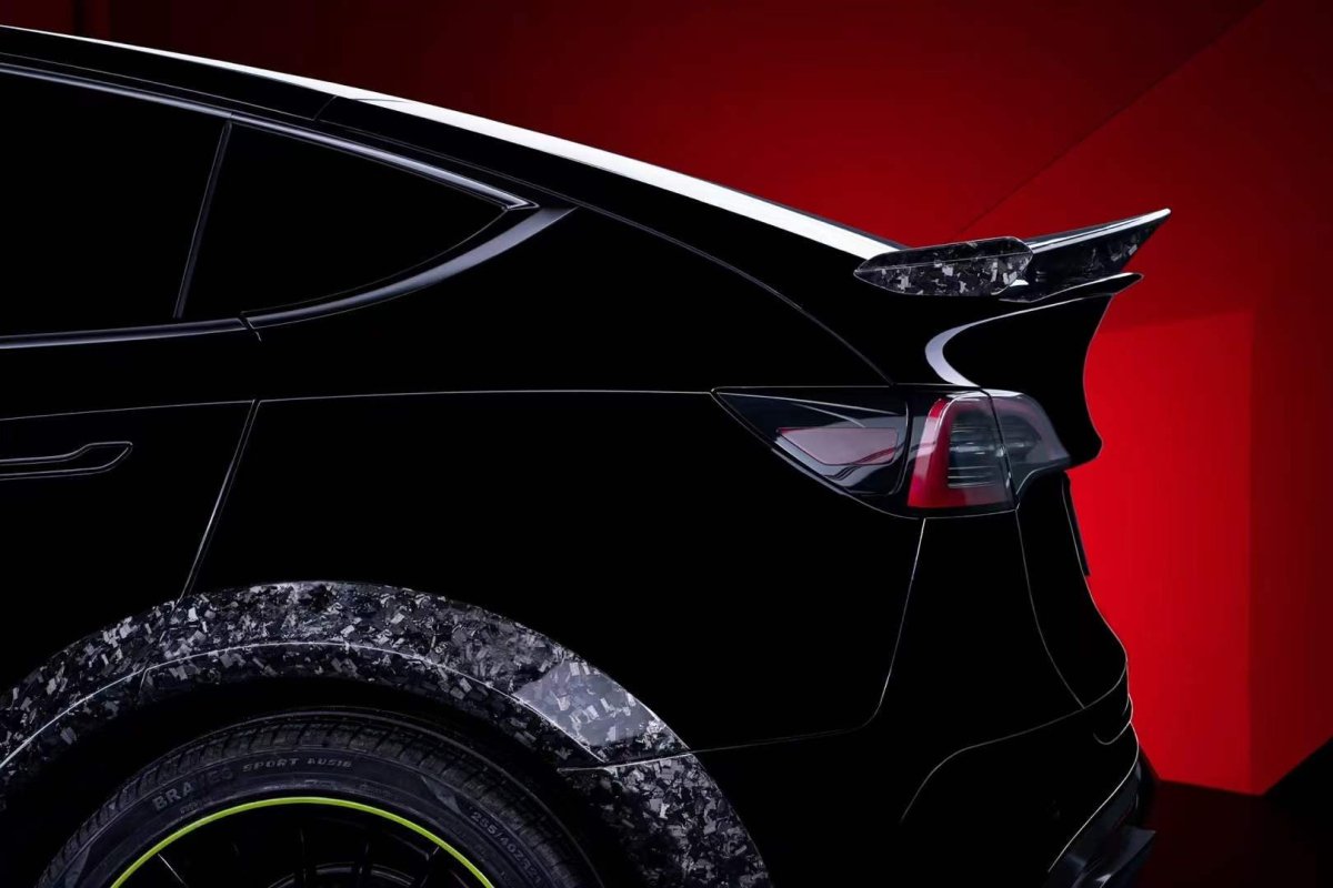 Tesla Model Y Performance AWD Long Range RWD Standard 2020 2021 2023 2024 with Aftermarket Parts - "STARSHIP" Rear Spoiler Wing Carbon Fiber / FRP from Robot Craftsman Tesla Model Y Performance AWD Long Range RWD Standard 2020 2021 2023 2024 with Aftermarket Parts - "STARSHIP" Rear Spoiler Wing Carbon Fiber / FRP from Robot Craftsman