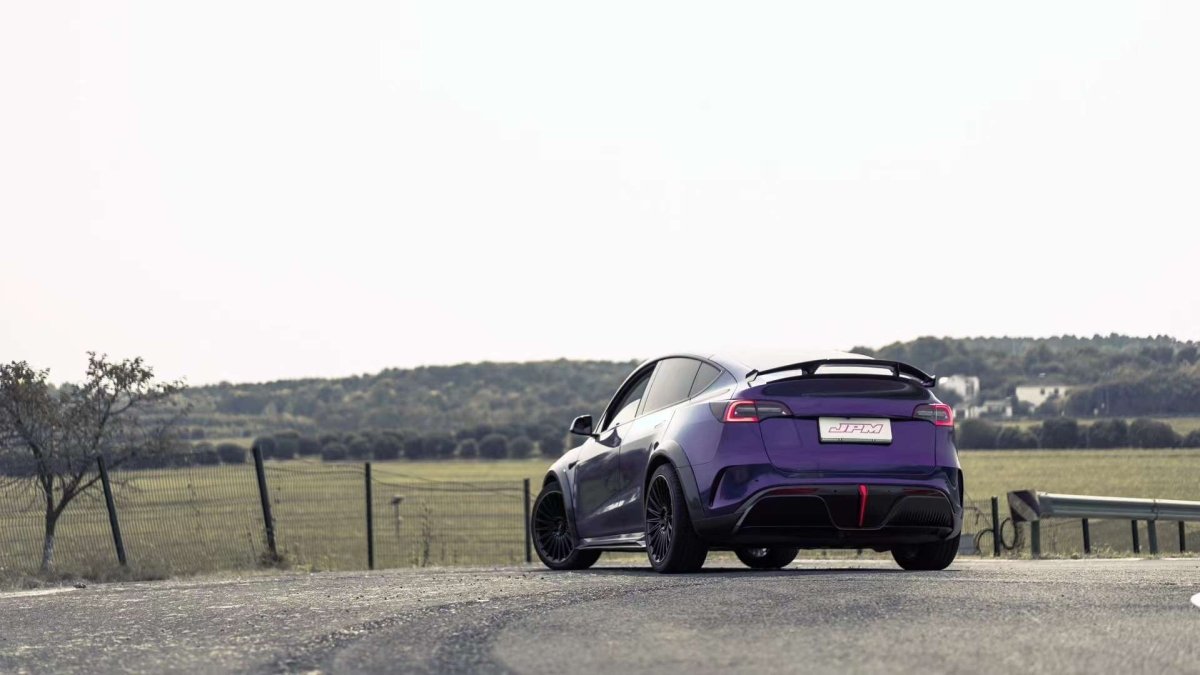 Tesla Model Y Performance AWD Long Range RWD Standard 2020 2021 2023 2024 with Aftermarket Parts - "STARSHIP" Rear Spoiler Wing Carbon Fiber / FRP from Robot Craftsman Tesla Model Y Performance AWD Long Range RWD Standard 2020 2021 2023 2024 with Aftermarket Parts - "STARSHIP" Rear Spoiler Wing Carbon Fiber / FRP from Robot Craftsman