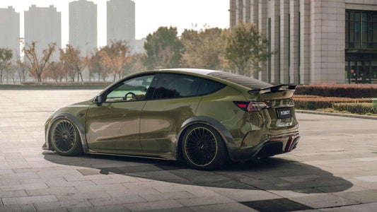 Tesla Model Y Performance AWD Long Range RWD Standard 2020 2021 2022 2023 2024 with Aftermarket Parts - "STARSHIP" Widebody Wheel Arches Carbon Fiber / FRP from Robot Craftsman