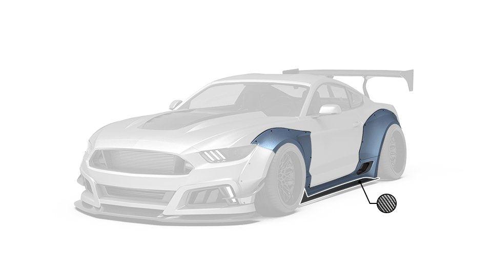 Ford Mustang Ecoboost V6 GT S550.1 2015 2016 2017 & Mustang Ecoboost V6 GT March1 Bullitt S550.2 2018 2019 2020 2021 2022 2023 with Aftermarket Parts - "STORM" Widebody Fender Flares Wheel Arches & Side Skirts Carbon Fiber / FRP from Robot Craftsman