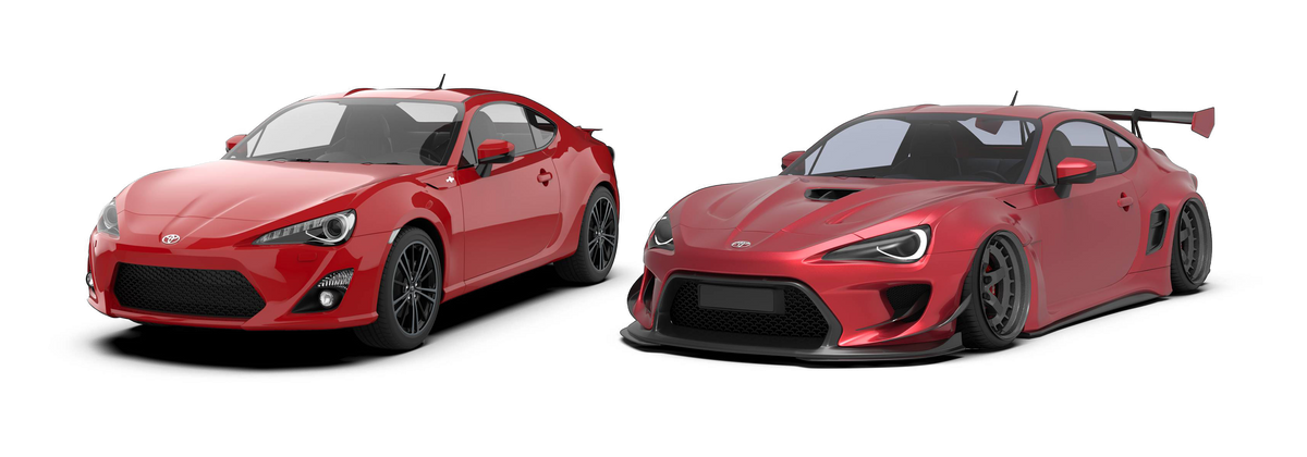 Toyota GT86 / Subaru BRZ / Scion FR-S with Robot Craftsman widebody kit
