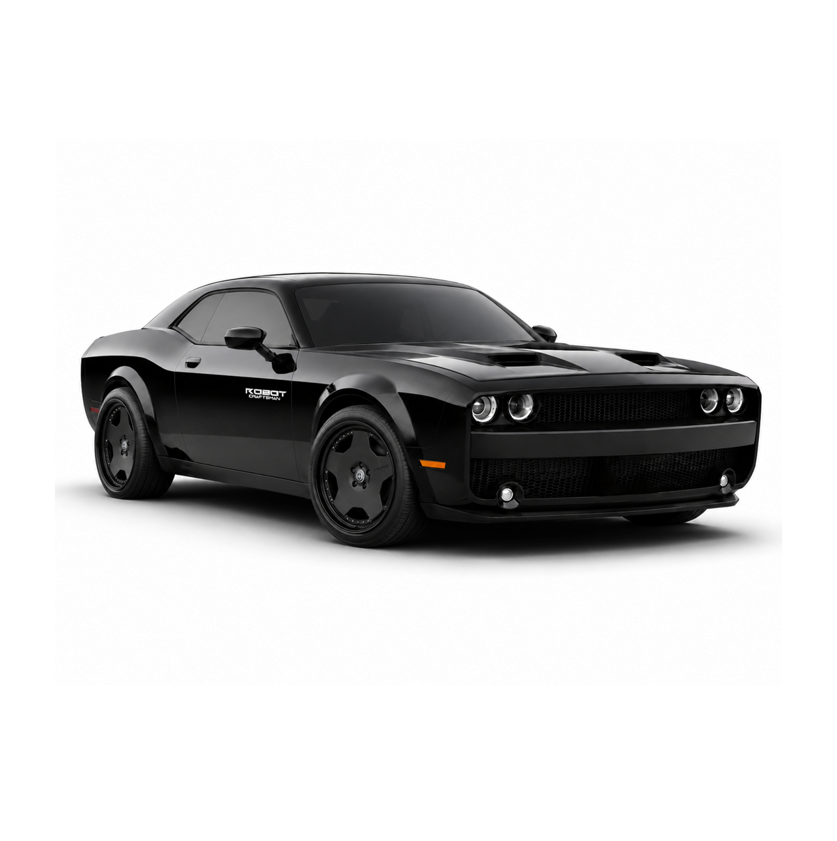 Dodge Challenger stock vs Robot Craftsman BANDIT front bumper comparison