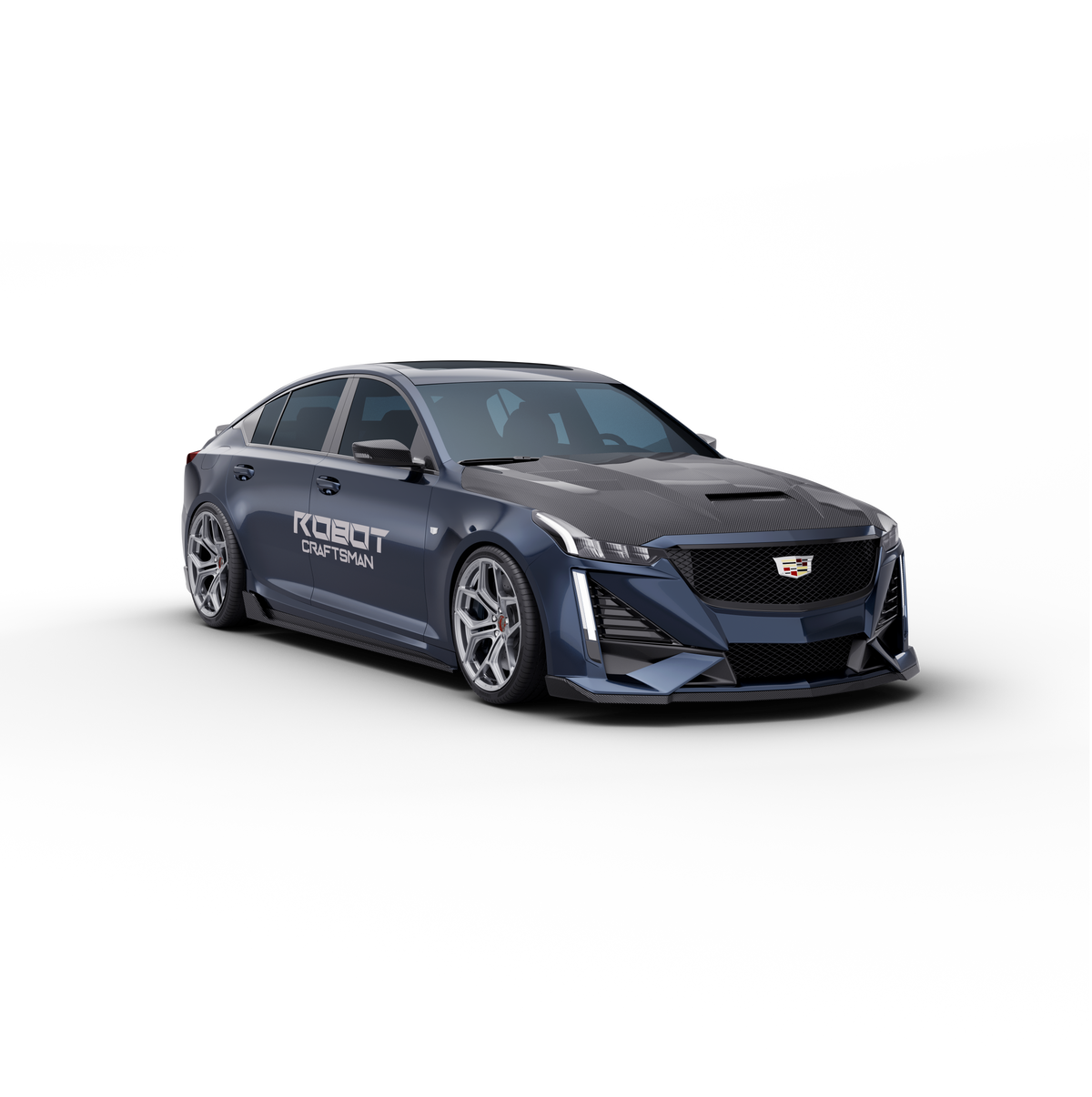 Cadillac CT5 stock vs Robot Craftsman PRISM body kit comparison