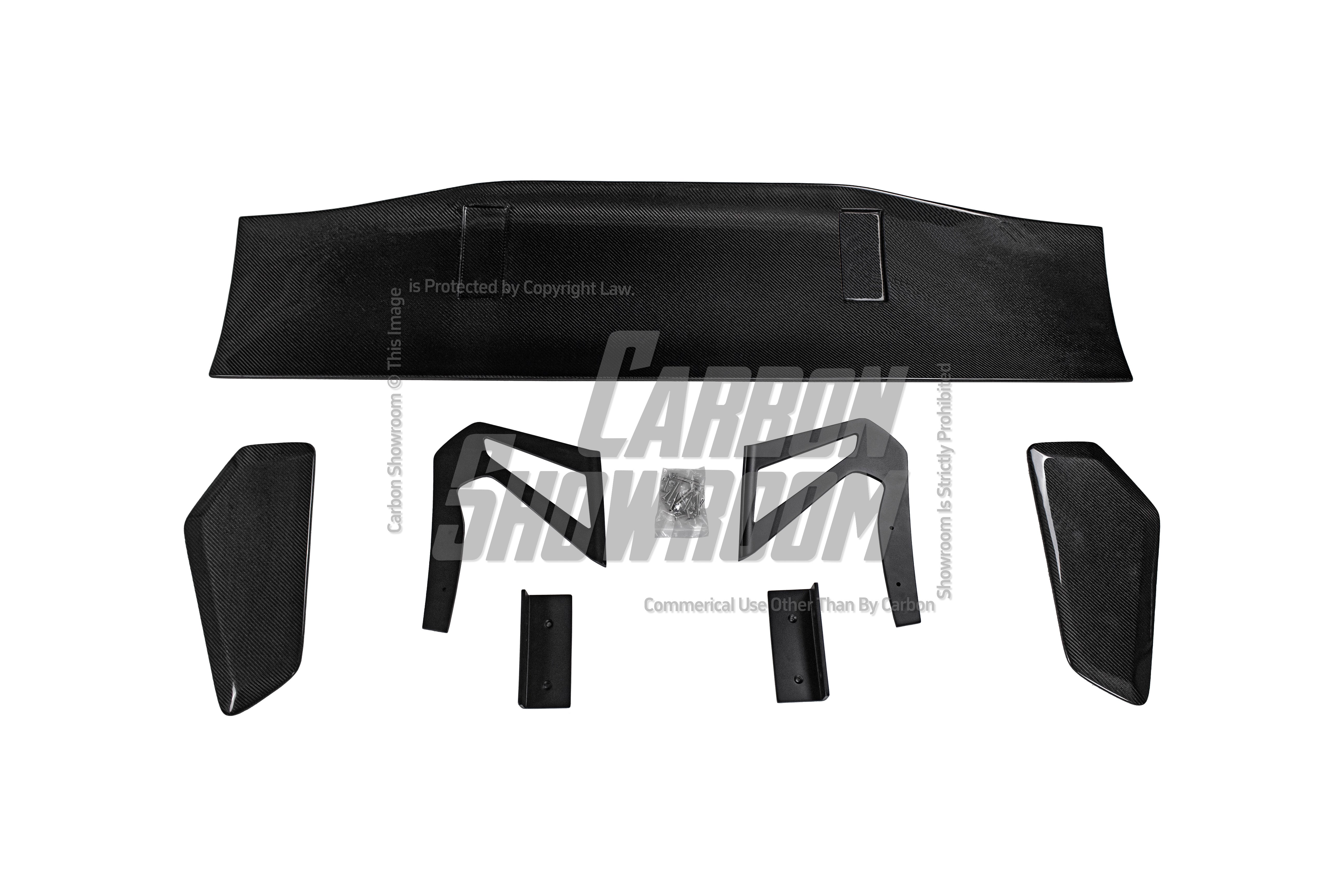 Ford Mustang Ecoboost V6 GT March1 Bullitt S550.1 S550.2 2015 2016 2017 2018 2019 2020 2021 2022 2023 with Aftermarket Parts - CAVALIER Rear GT Wing Carbon Fiber / FRP from Robot Craftsman
