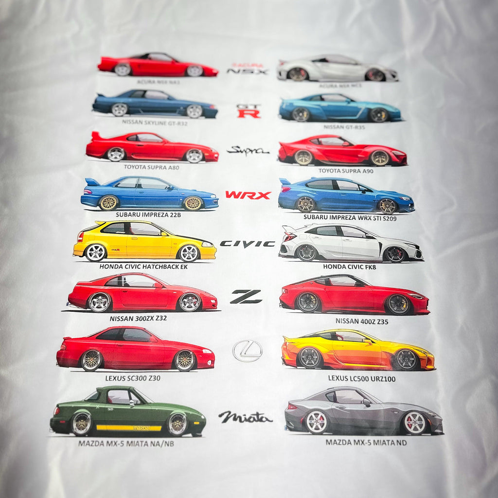JDM Car Generations Baggy T-Shirt Merch – Robot Craftsman