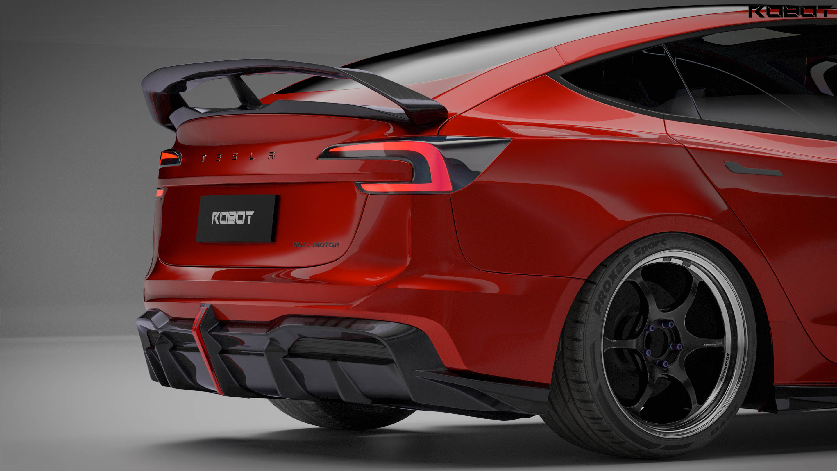 Robot Craftsman Hacker Narrow Body Rear Bumper & Diffuser for Tesla Model 3 Highland