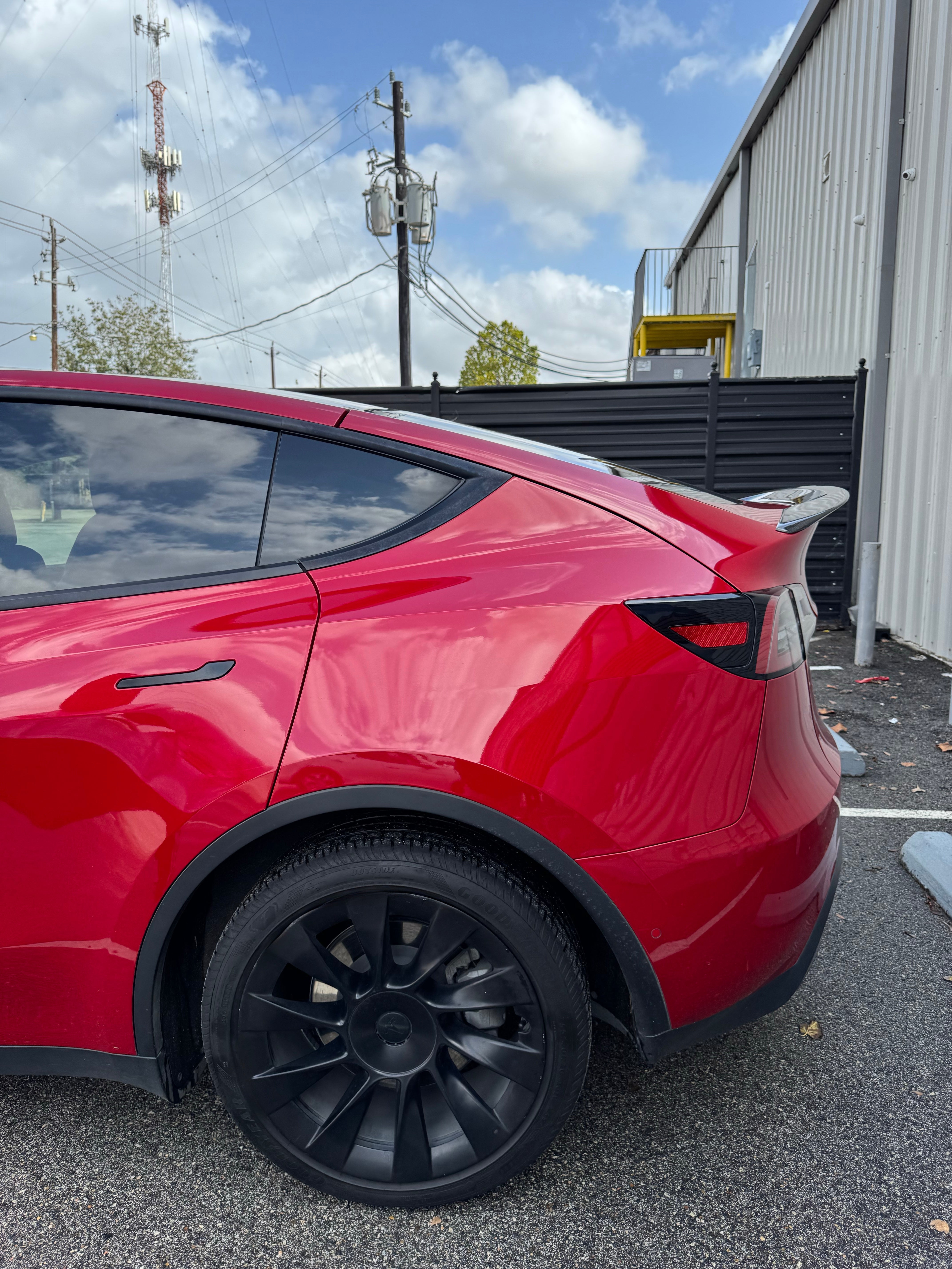 Tesla Model Y Performance AWD Long Range RWD Standard 2020 2021 2023 2024 with Aftermarket Parts - "STARSHIP" Rear Ducktail Spoiler Carbon Fiber / FRP from Robot Craftsman