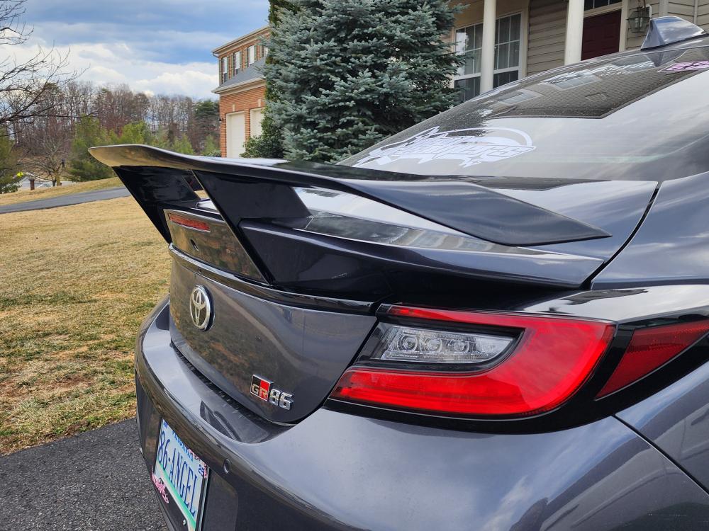 Subaru BRZ ZD8 2022 2023 2024 & Toyota GR86 ZN8 2022 2023 2024 with Aftermarket Parts - "SHINING" Rear GT Wing Carbon Fiber / FRP from Robot Craftsman