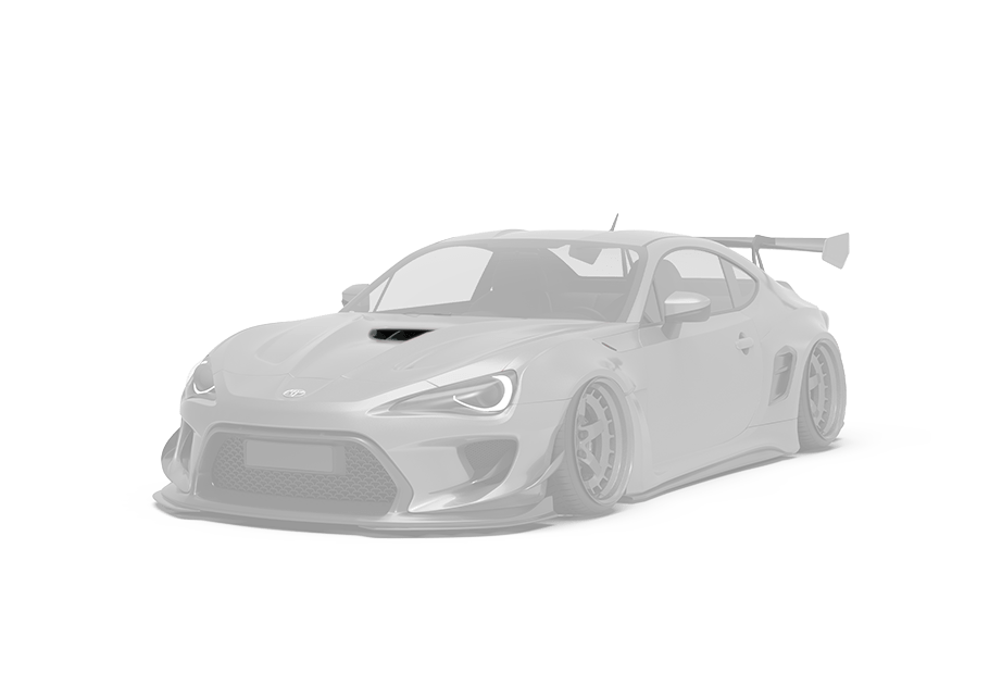 Toyota GT86 / Subaru BRZ / Scion FR-S with Robot Craftsman widebody kit, hood scoop highlighted