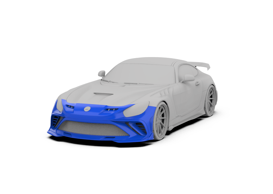 Mercedes Benz AMG GT/GTS/GTC C190 (fits both Pre-facelift & facelift) 2015 2016 2017 2018 2019 2020 2021 with Aftermarket Parts - Paragon Style Front Bumper & Lip Carbon Fiber / FRP from Robot Craftsman