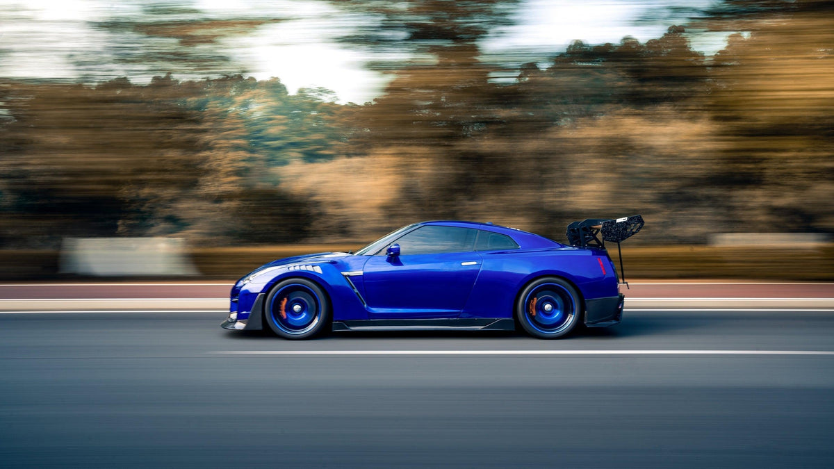 Nissan GTR Nismo T-Spec Black Edition Track Edition Premium Pure CBA DBA EBA 2008 2009 2010 2011 2012 2013 2014 2015 2016 2017 2018 2019 2020 2021 2022 2023 2024 with Aftermarket Parts - "Godzilla" Swan Neck Thor GT Wing Carbon Fiber / FRP from Robot Craftsman