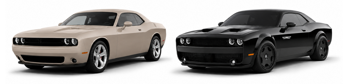 Dodge Challenger with Robot Craftsman BANDIT front bumper