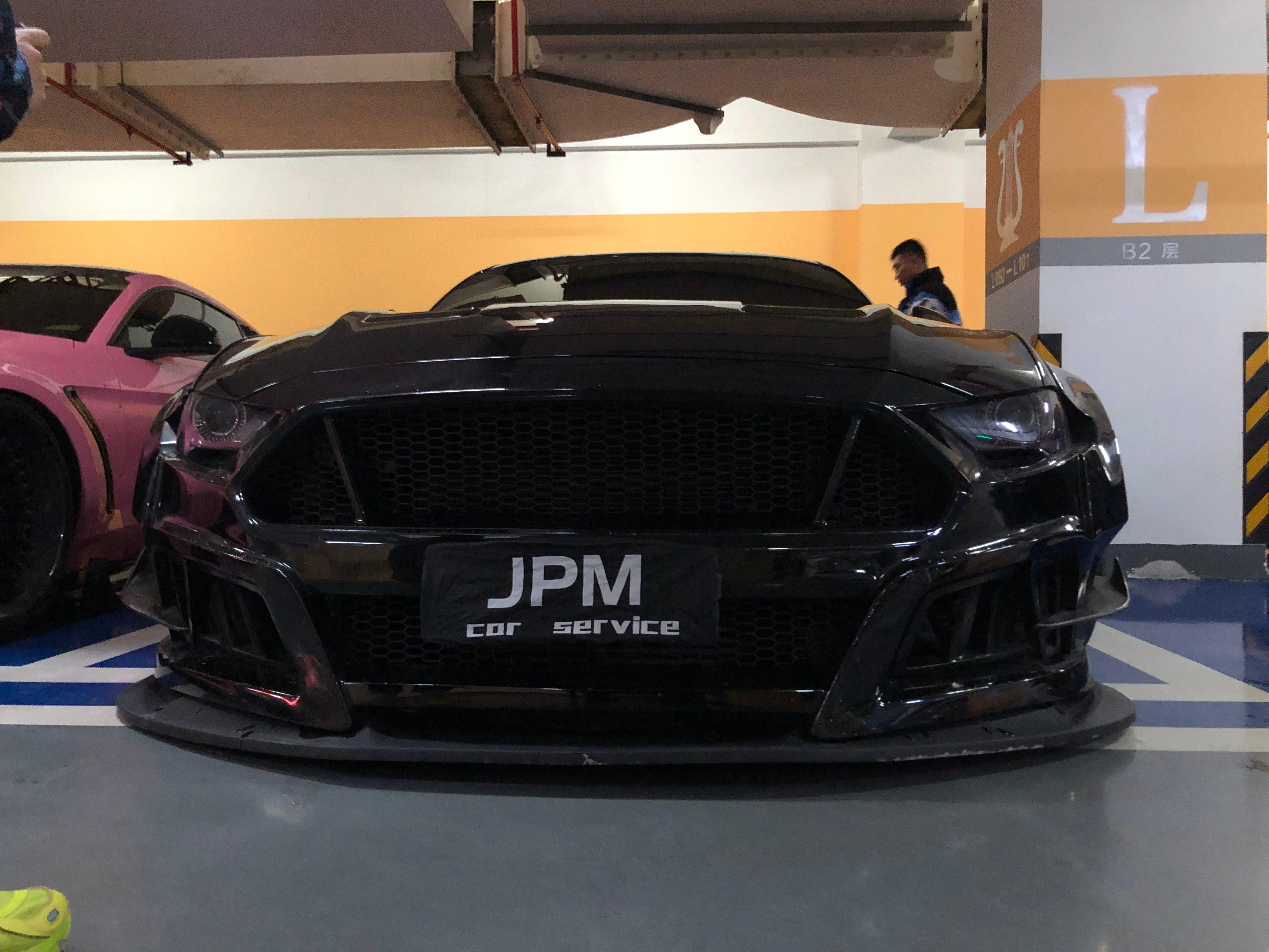 Ford Mustang Ecoboost V6 GT March1 Bullitt S550.2 2018 2019 2020 2021 2022 2023 with Aftermarket Parts - STORM Hood Bonnet Carbon Fiber / FRP from Robot Craftsman