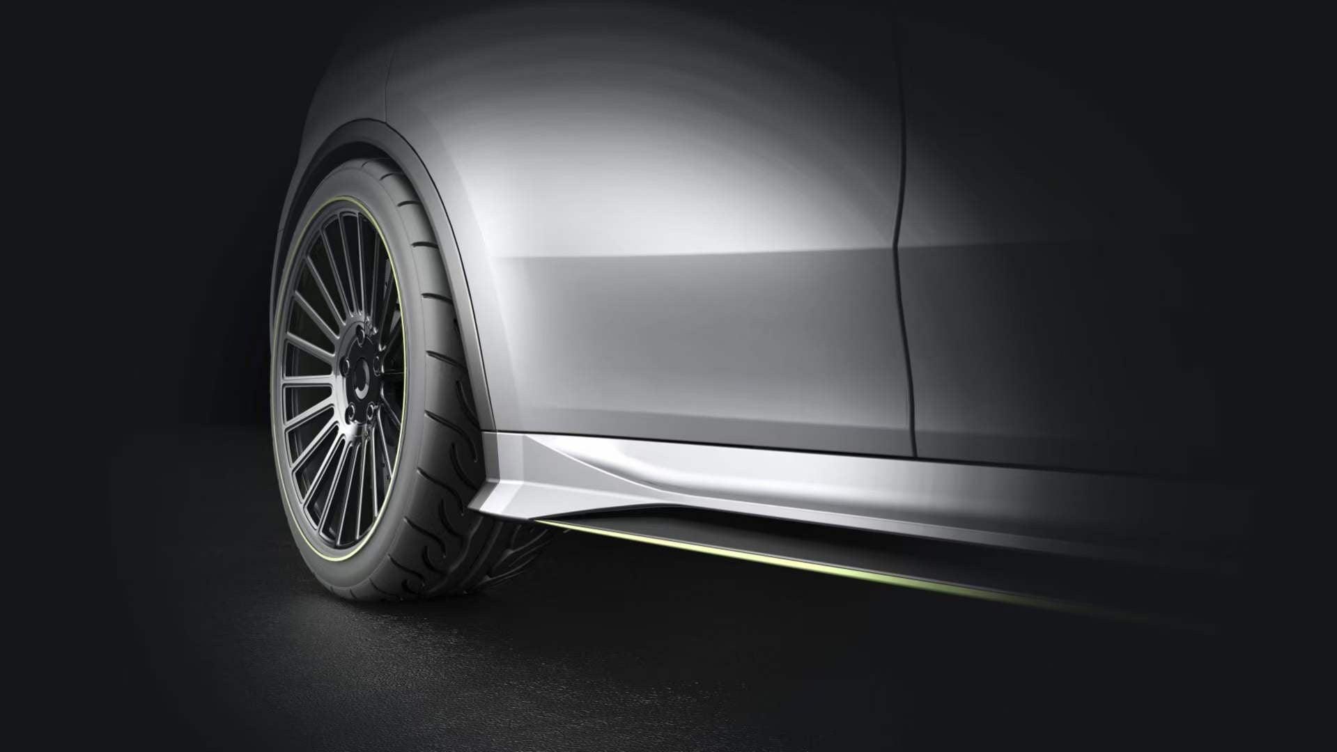 Tesla Model Y Performance AWD Long Range RWD Standard 2020 2021 2022 2023 2024 with Aftermarket Parts - "STARSHIP" Side Skirts PP from Robot Craftsman