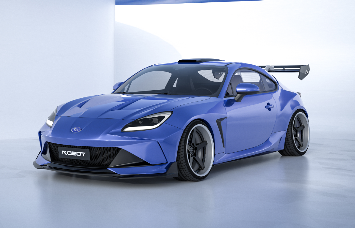 Subaru BRZ ZD8 2022 2023 2024 & Toyota GR86 ZN8 2022 2023 2024 with Aftermarket Parts - "Godzilla" Swan Neck Thor GT Wing Carbon Fiber / FRP from Robot Craftsman