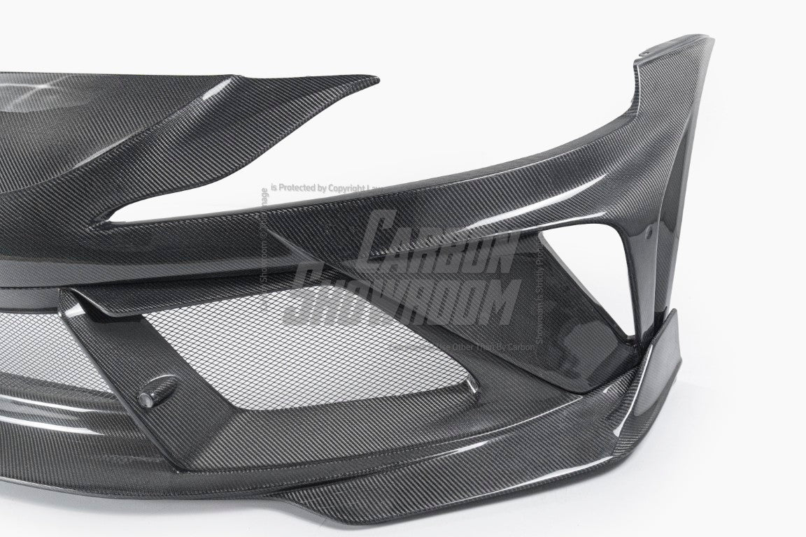 Toyota Supra MK5 A90 A91 3.0 2.0 2020-ON with Aftermarket Parts - "Alerion" Narrow Body Front Bumper & Lip Carbon Fiber / FRP from Robot Craftsman
