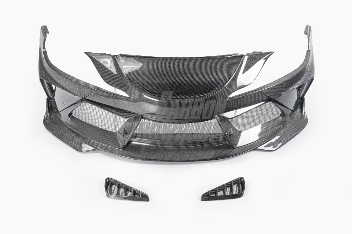 Toyota Supra MK5 A90 A91 3.0 2.0 2020-ON with Aftermarket Parts - "Alerion" Narrow Body Front Bumper & Lip Carbon Fiber / FRP from Robot Craftsman
