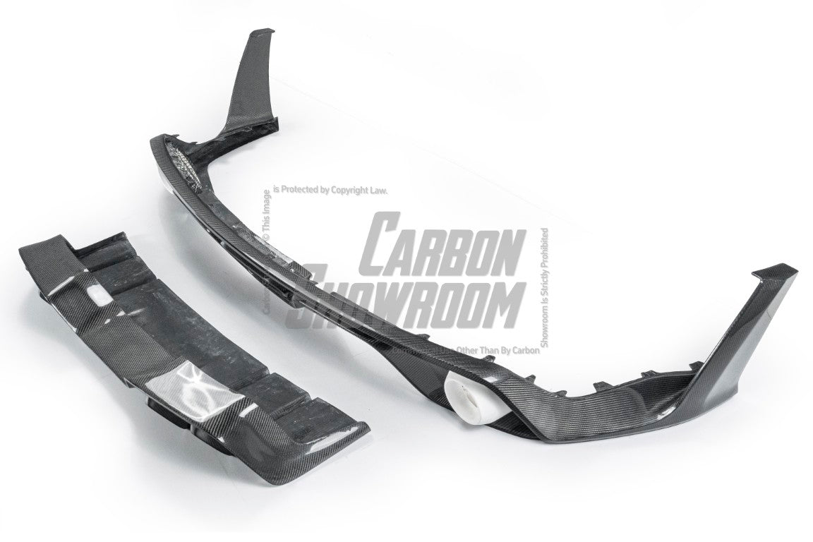 Ford Mustang Ecoboost V6 GT March1 Bullitt S550.1 S550.2 2015-2023 (note: dual exhaust tips) with Aftermarket Parts - CAVALIER Rear Diffuser Carbon Fiber/FRP from Robot Craftsman
