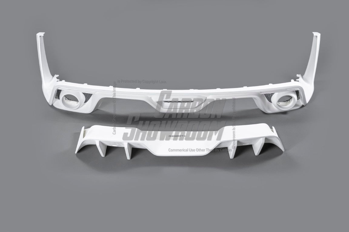 Ford Mustang Ecoboost V6 GT March1 Bullitt S550.1 S550.2 2015-2023 (note: dual exhaust tips) with Aftermarket Parts - CAVALIER Rear Diffuser Carbon Fiber/FRP from Robot Craftsman
