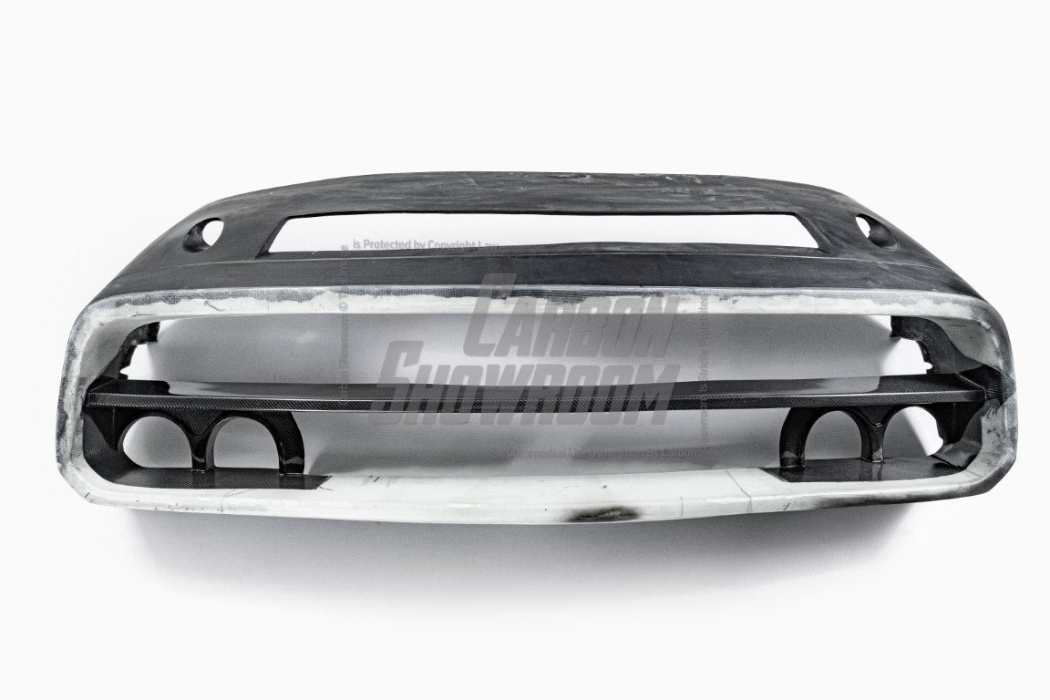 Dodge Challenger Demon Redeye Hellcat T/A Scat Pack 392 SRT R/T SXT SE 2008 2009 2010 2011 2012 2013 2014 2015 2016 2017 2018 2019 2020 2021 2022 2023 with Aftermarket Parts - "CHOPPER" Front Bumper Carbon Fiber / FRP from Robot Craftsman