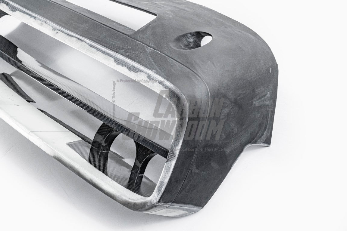 Dodge Challenger Demon Redeye Hellcat T/A Scat Pack 392 SRT R/T SXT SE 2008 2009 2010 2011 2012 2013 2014 2015 2016 2017 2018 2019 2020 2021 2022 2023 with Aftermarket Parts - "CHOPPER" Front Bumper Carbon Fiber / FRP from Robot Craftsman