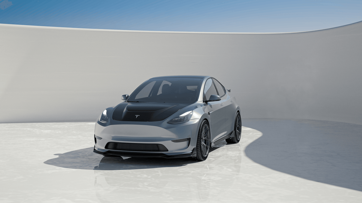 Tesla Model Y Performance AWD Long Range RWD Standard 2020 2021 2023 2024 with Aftermarket Parts - "CRYPTON" Hood Carbon Fiber / FRP from Robot Craftsman