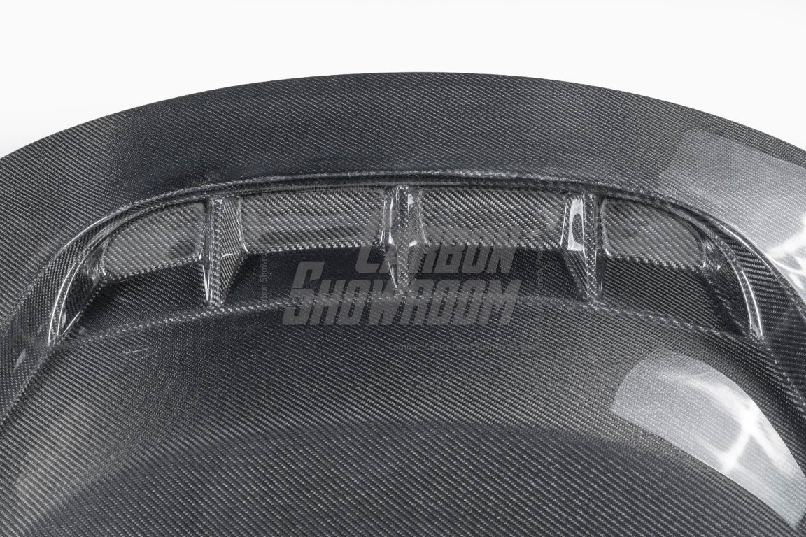 Tesla Model 3 Performance Long Range Standard Base 2017 2018 2019 2020 2021 2022 2023 with Aftermarket Parts - "Crypton" Hood Bonnet Carbon Fiber / FRP from Robot Craftsman