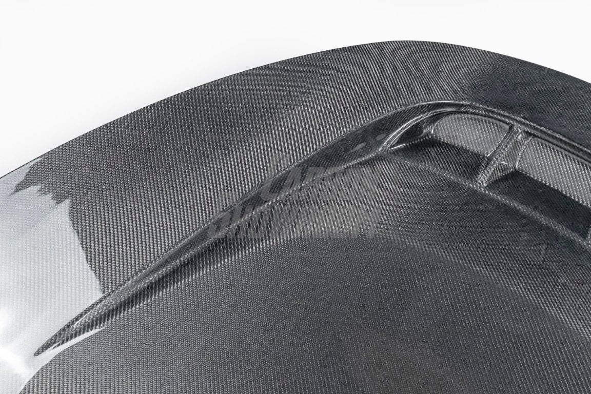Tesla Model 3 Performance Long Range Standard Base 2017 2018 2019 2020 2021 2022 2023 with Aftermarket Parts - "Crypton" Hood Bonnet Carbon Fiber / FRP from Robot Craftsman