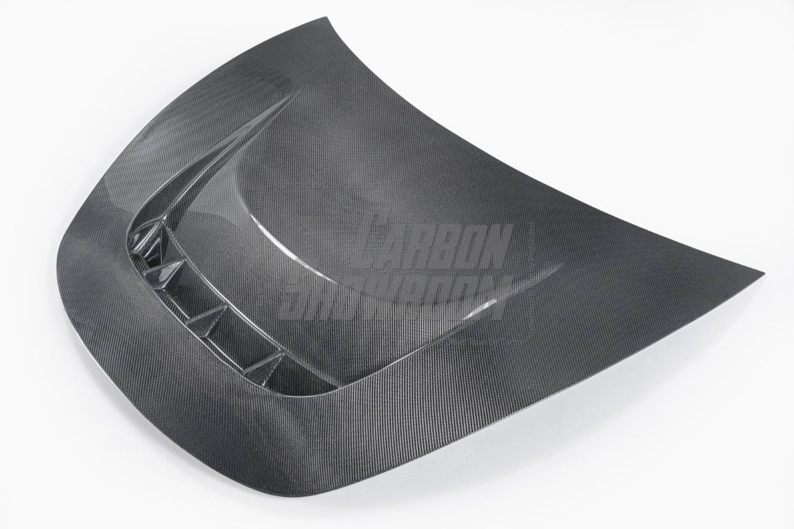 Tesla Model 3 Performance Long Range Standard Base 2017 2018 2019 2020 2021 2022 2023 with Aftermarket Parts - "Crypton" Hood Bonnet Carbon Fiber / FRP from Robot Craftsman