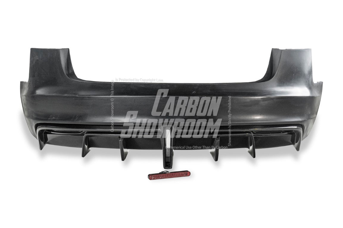 Tesla Model 3 Performance Long Range Standard Base 2017 2018 2019 2020 2021 2022 2023 with Aftermarket Parts - Crypton Rear Bumper & Diffuser Carbon Fiber / FRP from Robot Craftsman