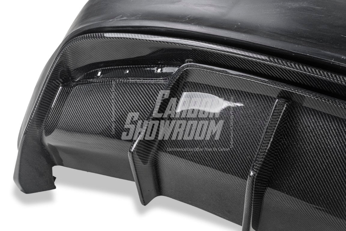 Tesla Model 3 Performance Long Range Standard Base 2017 2018 2019 2020 2021 2022 2023 with Aftermarket Parts - Crypton Rear Bumper & Diffuser Carbon Fiber / FRP from Robot Craftsman