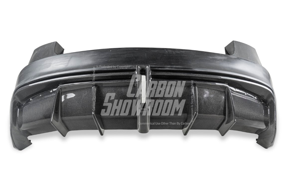 Tesla Model 3 Performance Long Range Standard Base 2017 2018 2019 2020 2021 2022 2023 with Aftermarket Parts - Crypton Rear Bumper & Diffuser Carbon Fiber / FRP from Robot Craftsman