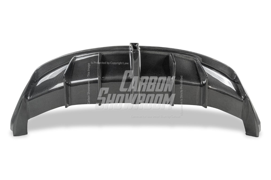 Tesla Model 3 Performance Long Range Standard Base 2017 2018 2019 2020 2021 2022 2023 with Aftermarket Parts - Crypton Rear Bumper & Diffuser Carbon Fiber / FRP from Robot Craftsman