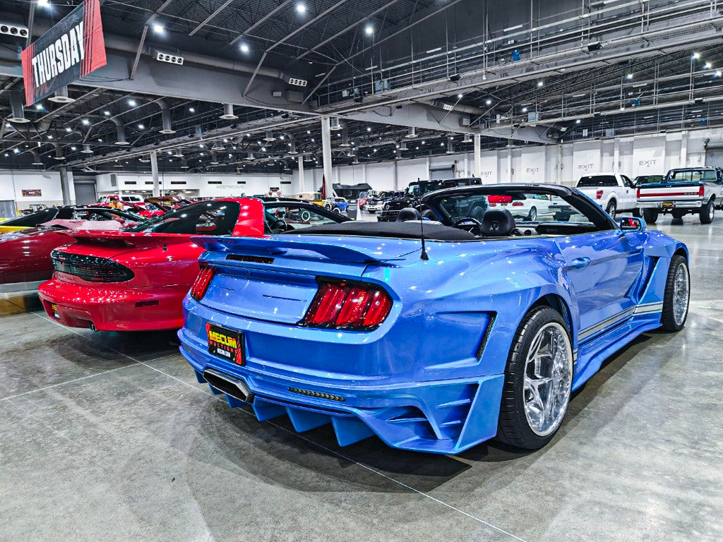 Upgrade Your Ford Mustang Ecoboost V6 GT March1 Bullitt S550.1 S550.2 2015 2016 2017 2018 2019 2020 2021 2022 2023 with Aftermarket Parts - DAWN & DUSK Rear Bumper & Diffuser & Exhaust Tip Trim Carbon Fiber / FRP from Robot Craftsman