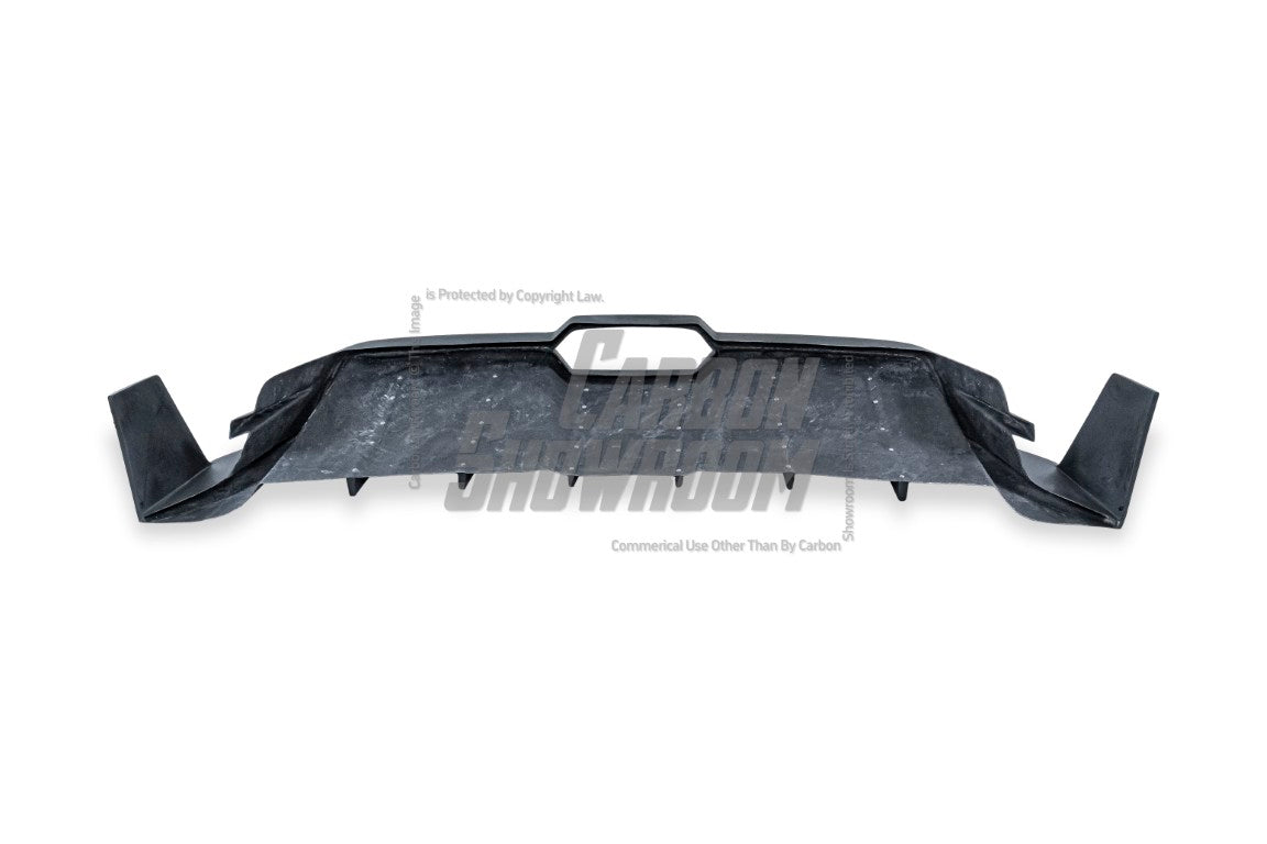 Ford Mustang Ecoboost V6 GT March1 Bullitt S550.1 S550.2 2015 2016 2017 2018 2019 2020 2021 2022 2023 with Aftermarket Parts - DAWN & DUSK Rear Bumper & Diffuser & Exhaust Tip Trim Carbon Fiber / FRP from Robot Craftsman
