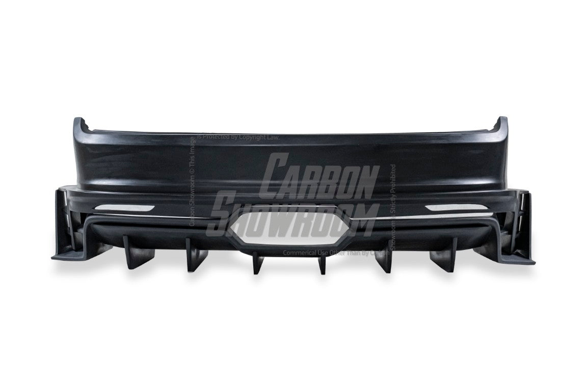Ford Mustang Ecoboost V6 GT March1 Bullitt S550.1 S550.2 2015 2016 2017 2018 2019 2020 2021 2022 2023 with Aftermarket Parts - DAWN & DUSK Rear Bumper & Diffuser & Exhaust Tip Trim Carbon Fiber / FRP from Robot Craftsman