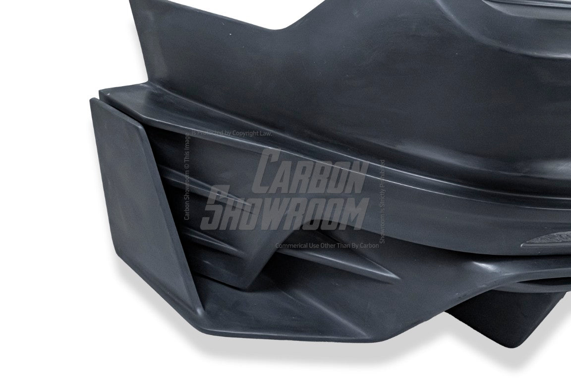 Ford Mustang Ecoboost V6 GT March1 Bullitt S550.1 S550.2 2015 2016 2017 2018 2019 2020 2021 2022 2023 with Aftermarket Parts - DAWN & DUSK Rear Bumper & Diffuser & Exhaust Tip Trim Carbon Fiber / FRP from Robot Craftsman