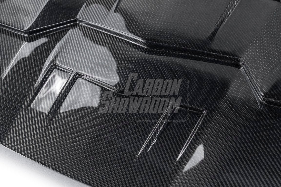Ford Mustang Ecoboost V6 GT March1 Bullitt S550.1 S550.2 2015 2016 2017 2018 2019 2020 2021 2022 2023 with Aftermarket Parts - "DAWN & DUSK" Rear Window Louvers Carbon Fiber / FRP from Robot Craftsman
