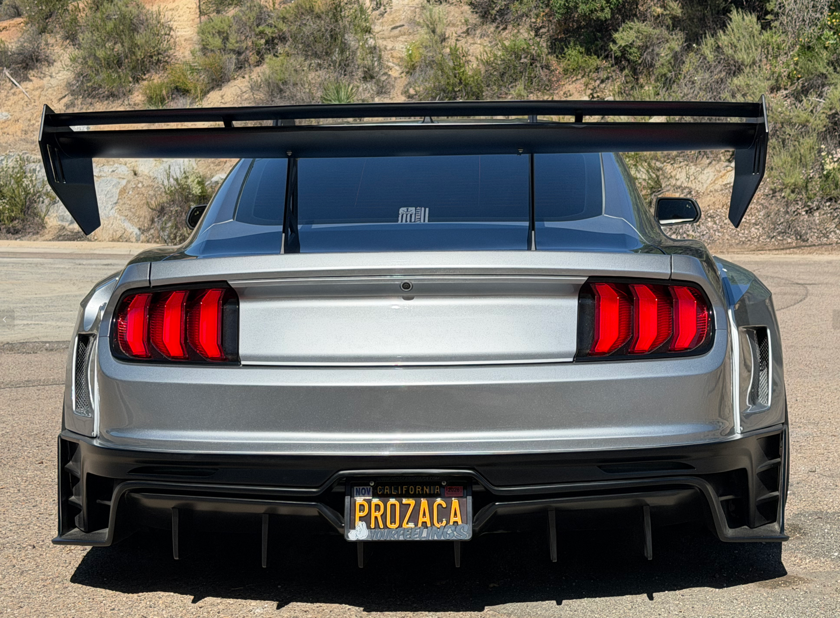 Ford Mustang Ecoboost V6 GT March1 Bullitt S550.1 S550.2 2015 2016 2017 2018 2019 2020 2021 2022 2023 with Aftermarket Parts - "DAWN & DUSK" Rear Wing & Spoiler Carbon Fiber / FRP from Robot Craftsman