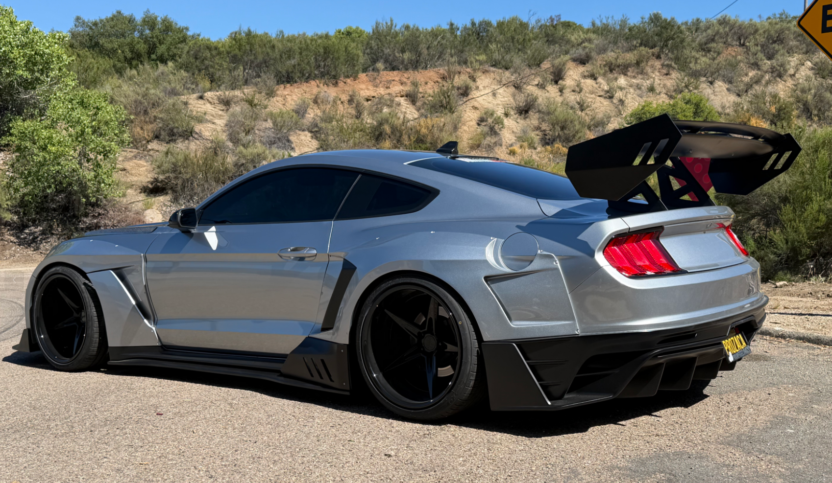 Ford Mustang Ecoboost V6 GT March1 Bullitt S550.1 S550.2 2015 2016 2017 2018 2019 2020 2021 2022 2023 with Aftermarket Parts - "DAWN & DUSK" Rear Wing & Spoiler Carbon Fiber / FRP from Robot Craftsman