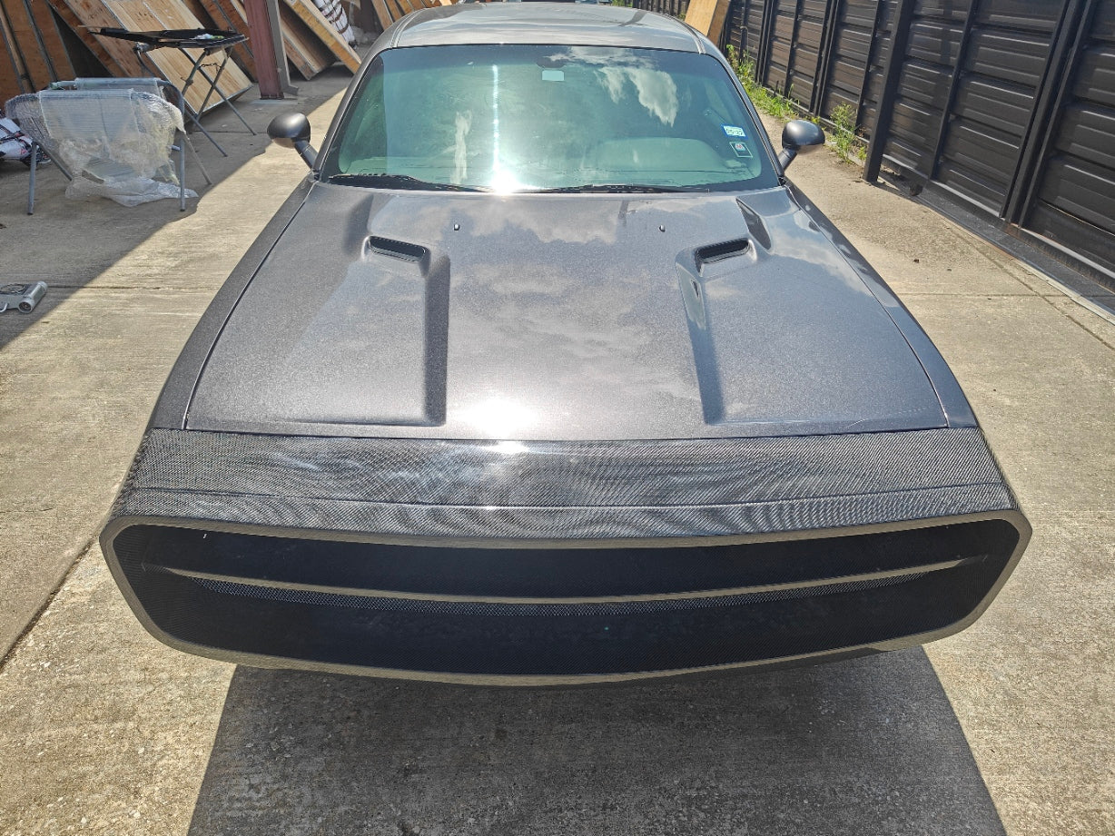 Dodge Challenger Demon Redeye Hellcat T/A Scat Pack 392 SRT R/T SXT SE 2008 2009 2010 2011 2012 2013 2014 2015 2016 2017 2018 2019 2020 2021 2022 2023 with Aftermarket Parts - "CHOPPER" Front Bumper Carbon Fiber / FRP from Robot Craftsman