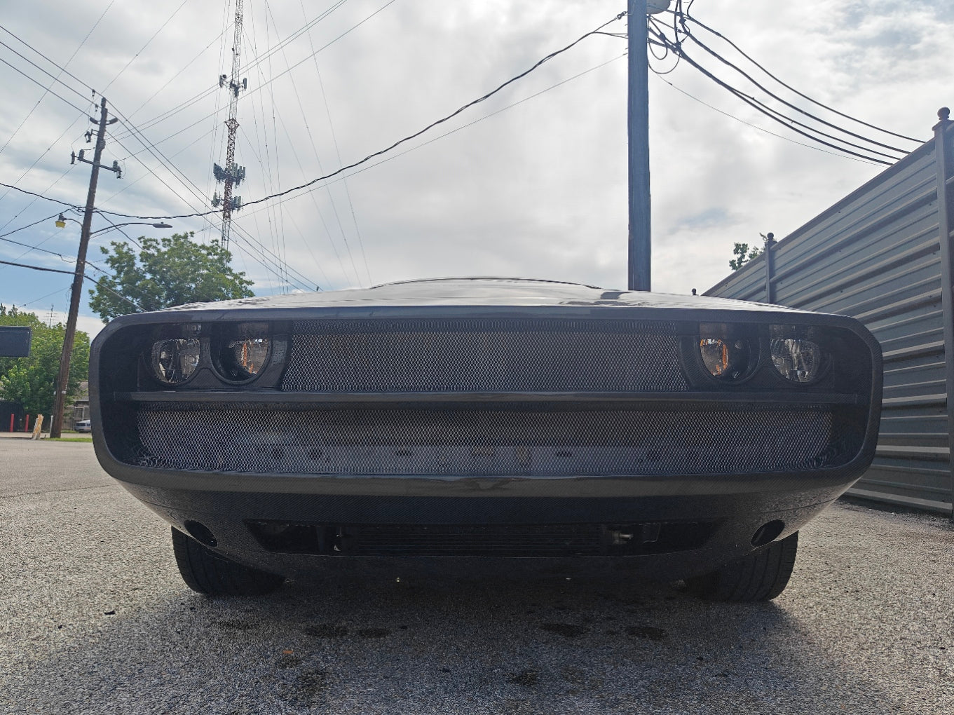 Dodge Challenger Demon Redeye Hellcat T/A Scat Pack 392 SRT R/T SXT SE 2008 2009 2010 2011 2012 2013 2014 2015 2016 2017 2018 2019 2020 2021 2022 2023 with Aftermarket Parts - "CHOPPER" Front Bumper Carbon Fiber / FRP from Robot Craftsman