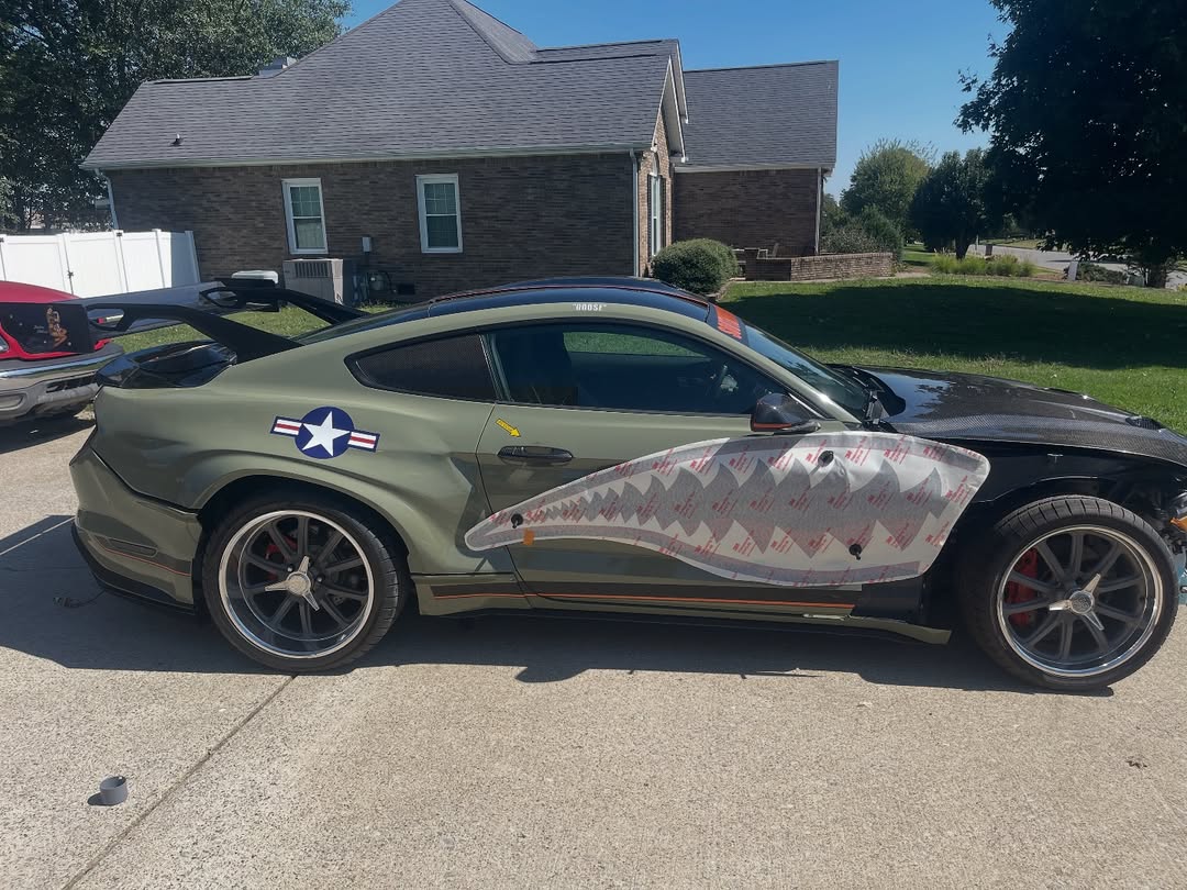 Ford Mustang Ecoboost V6 GT March1 Bullitt S550.1 S550.2 2015 2016 2017 2018 2019 2020 2021 2022 2023 (limits trunk functionality) with Aftermarket Parts - GTD Style Rear Spoiler Wing Carbon Fiber / FRP from Robot Craftsman