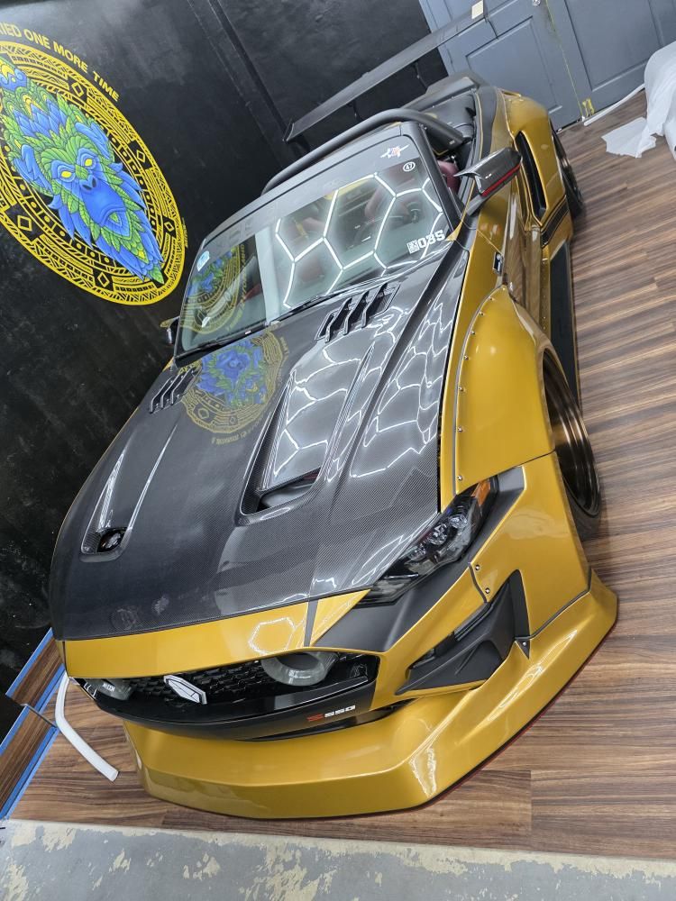 Ford Mustang Ecoboost V6 GT March1 Bullitt S550.2 2018 2019 2020 2021 2022 2023 with Aftermarket Parts - STORM Hood Bonnet Carbon Fiber / FRP from Robot Craftsman