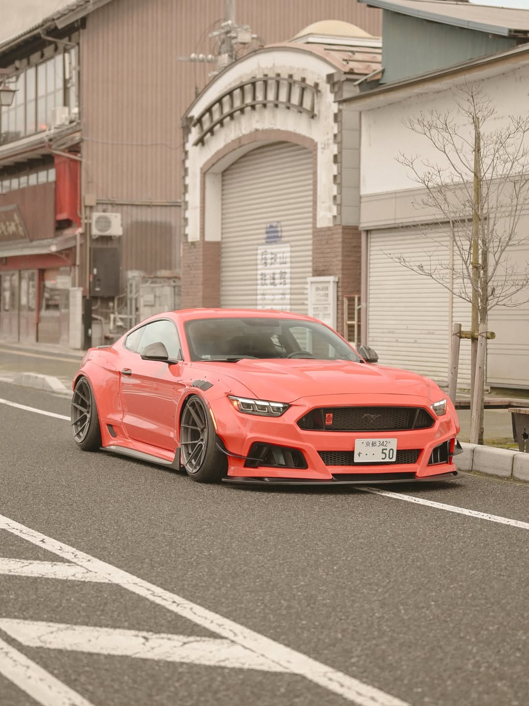 Ford Mustang Ecoboost V6 GT March1 Bullitt S550.1 S550.2 2015 2016 2017 2018 2019 2020 2021 2022 2023 with Aftermarket Parts - STORM Front Bumper Canards Carbon Fiber/FRP from Robot Craftsman
