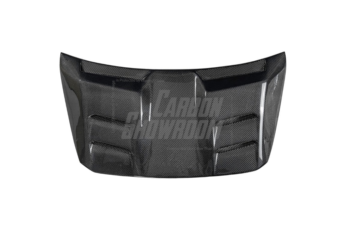 Ford Mustang Ecoboost V6 GT March1 Bullitt S550.1 S550.2 2015 2016 2017 2018 2019 2020 2021 2022 2023 with Aftermarket Parts - "CAVALIER" Ducktail Spoiler & Rear Trunk Lid Cover Carbon Fiber / FRP from Robot Craftsman