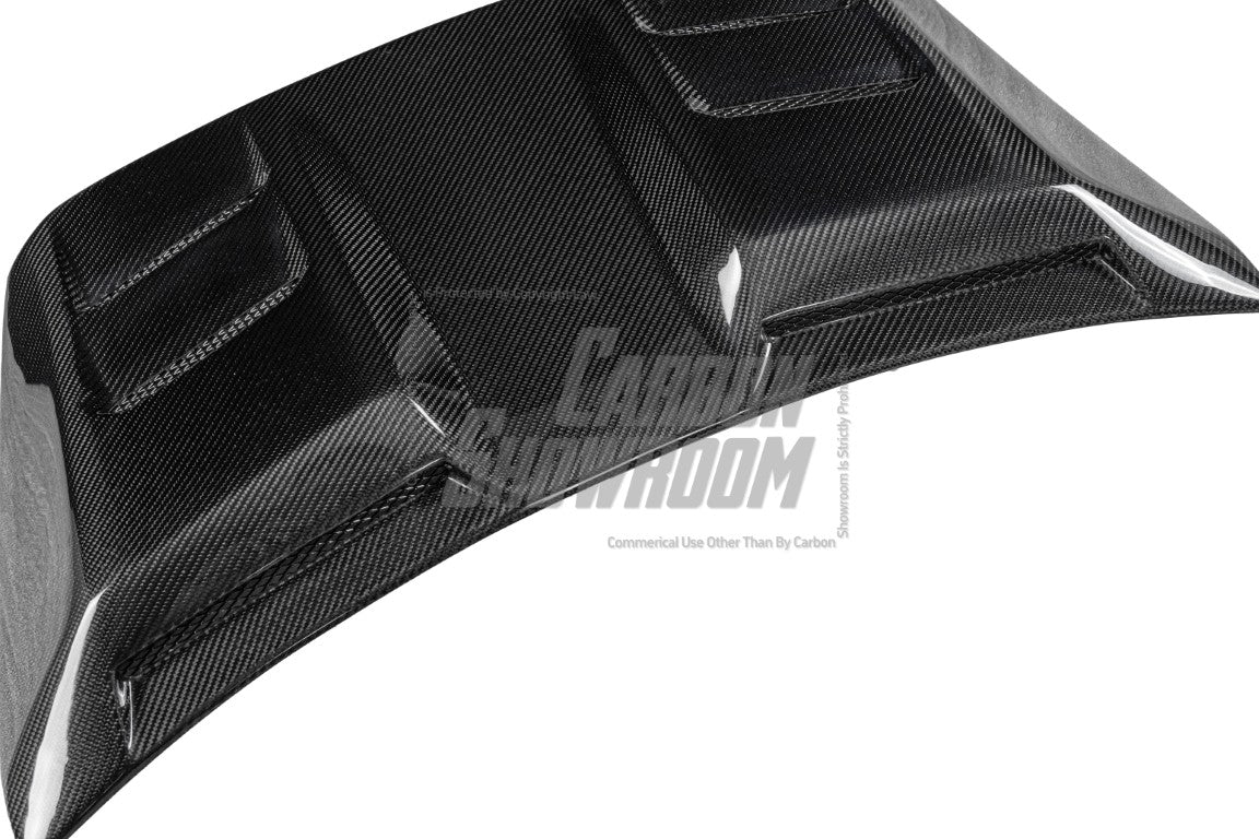 Ford Mustang Ecoboost V6 GT March1 Bullitt S550.1 S550.2 2015 2016 2017 2018 2019 2020 2021 2022 2023 with Aftermarket Parts - "CAVALIER" Ducktail Spoiler & Rear Trunk Lid Cover Carbon Fiber / FRP from Robot Craftsman
