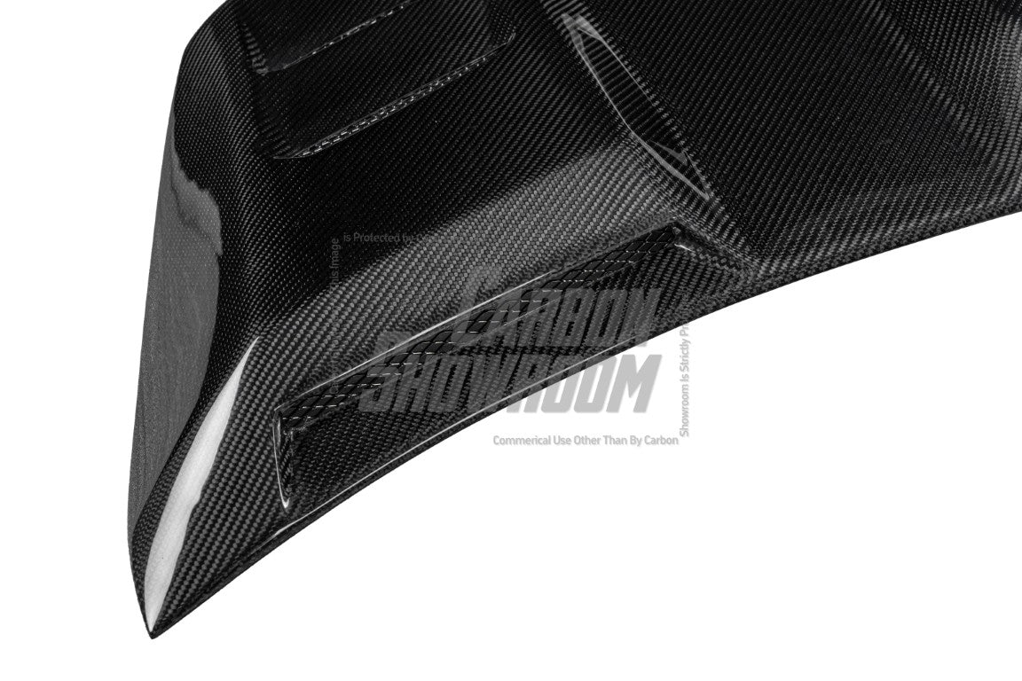 Ford Mustang Ecoboost V6 GT March1 Bullitt S550.1 S550.2 2015 2016 2017 2018 2019 2020 2021 2022 2023 with Aftermarket Parts - "CAVALIER" Ducktail Spoiler & Rear Trunk Lid Cover Carbon Fiber / FRP from Robot Craftsman