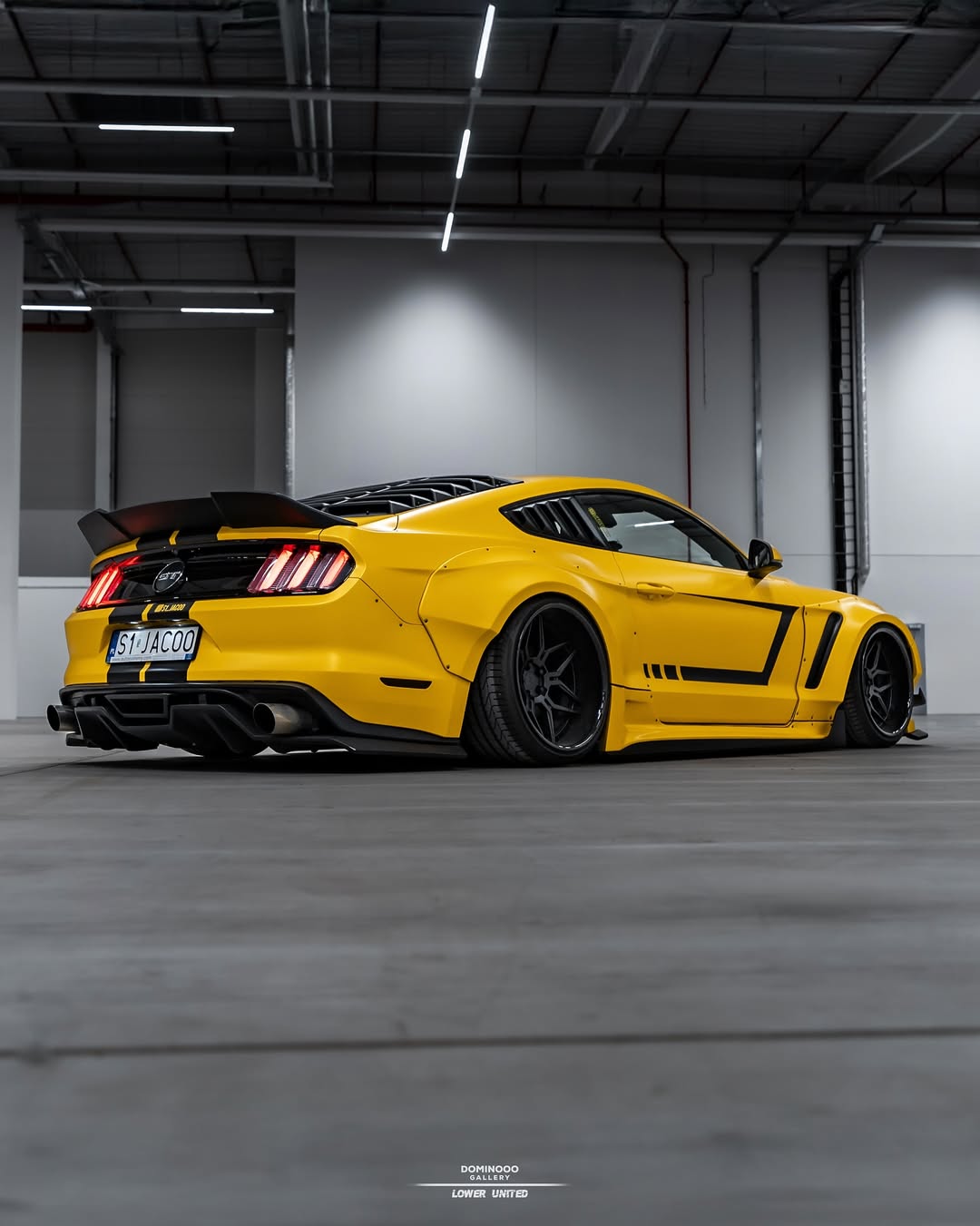 Ford Mustang Ecoboost V6 GT March1 Bullitt S550.1 S550.2 2015-2023 (note: dual exhaust tips) with Aftermarket Parts - "STORM" Rear Diffuser Carbon Fiber / FRP from Robot Craftsman